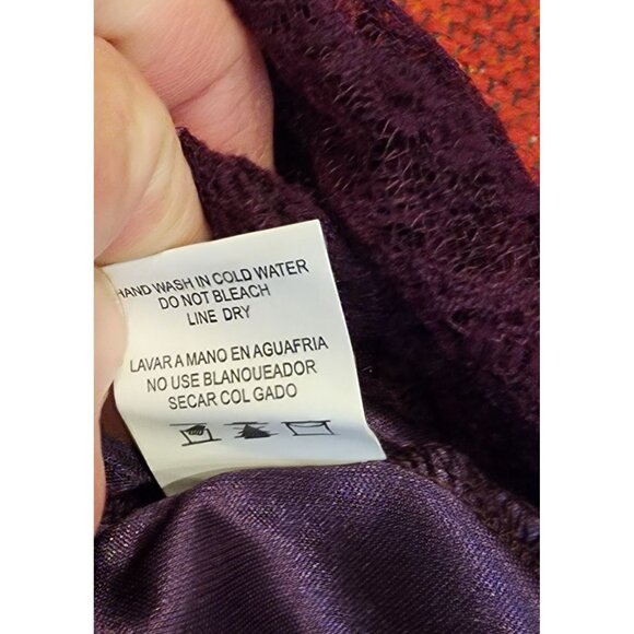 Purple Lace Bodycon Dress  Ups & Down Polyester Stretchy Lining Size XL - Picture 9 of 10